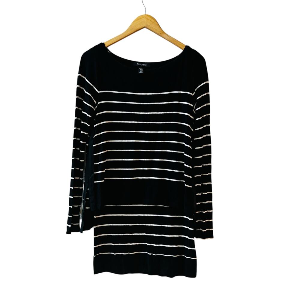 White House Black Market Striped Overlay Sweater Size S Small